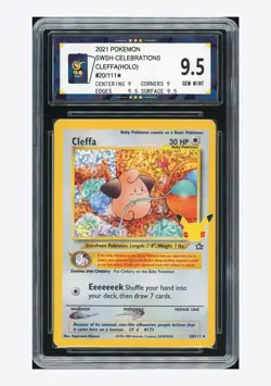Pokemon CCGA 9.5 Cleffa Holo 2021 20/111 Celebrations English - Image 1
