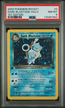 Dark Blastoise - Holo - PSA 8 - 1st Edition - Team Rocket - 2000 - #3/82 Pokemon - Image 1