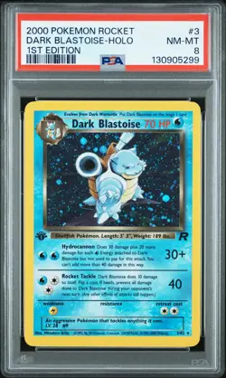2000 Pokemon Holo Dark Blastoise 1st Edition #3/82 Team Rocket PSA 8 - Image 1