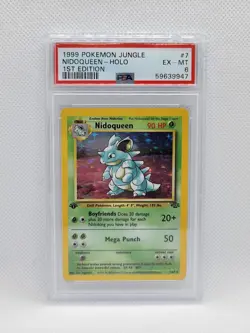 1999 POKEMON JUNGLE SET HOLO 1ST EDITION NIDOQUEEN #7 PSA 6 EX-MT EXCELLENT-MINT - Image 1