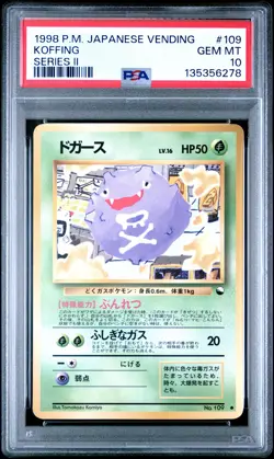 1998 POKEMON JPN VENDING SER II #109 KOFFING PSA 10 - Image 1