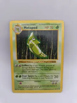 Metapod 54/102 - SHADOWLESS - Base Set - Pokemon TCG - Heavy Played - Image 1