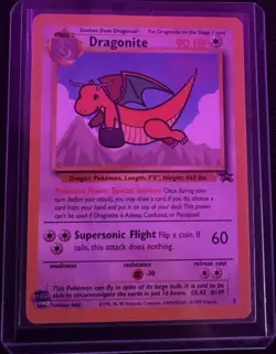 Dragonite Pokemon 1999 First Movie Black Star Promo Gold Stamped #5 NM Condition - Image 1