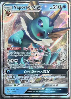 Pokemon TCG • Vaporeon GX SM172 - Sun & Moon Promo • LP - Image 1