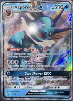 Pokemon TCG • Vaporeon GX SM172 - Sun & Moon Promo • LP - Image 2