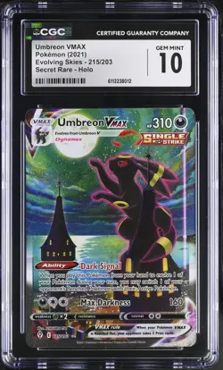 UMBREON VMAX Evolving Skies Holo Rare #215 CGC 10 Pokemon [Nostalgium] - Image 1