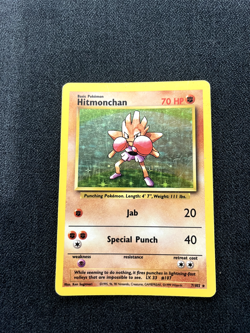 Pokemon TCG Hitmonchan 007/102 Base Set Holo MP - Image 1