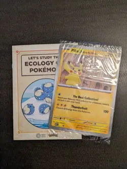 IN HAND Pokemon x Natural History Museum Pikachu card & Leaflet. global shipping - Image 2