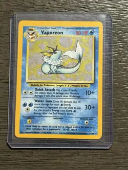 ERROR ERROR!! 💚 Pokemon VAPOREON * 12/64 * Holo MP * NO SET SYMBOL - Image 1