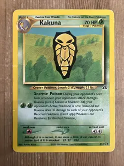 Kakuna 41/75 Neo Discovery Unlimited Uncommon Pokemon 2001 Vintage DMG - Image 1