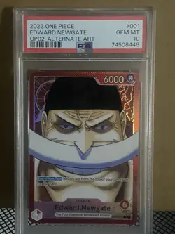 PSA 10 2023 ONE PIECE OP02-PARAMOUNT WAR #001 EDWARD NEWGATE ALTERNATE ART - Image 1