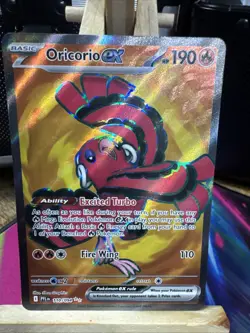 Oricorio EX 110/094 Me02: Phantasmal Flames Holo Near Mint Condition Pokemon TCG - Image 1