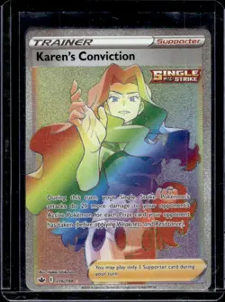 2021 Pokemon SWSH Chilling Reign Karen's Conviction Secret Rare #216/198 - Image 1