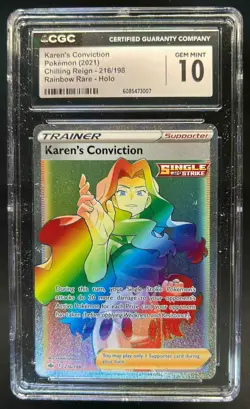 2021 Pokemon SWSH Chilling Reign Karen's Conviction #216/198 CGC 10 - Image 1