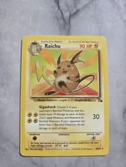 Pokemon TCG Vintage Raichu 29/62 Fossil Non Holo Unlimited - Image 1