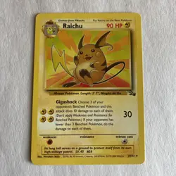 Raichu 29/62 Fossil Unlimited Non Holo Rare Vintage Pokemon TCG Card - Image 1