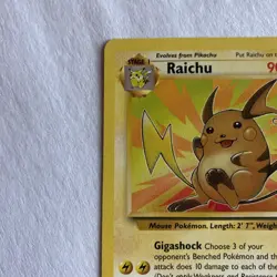 Raichu 29/62 Fossil Unlimited Non Holo Rare Vintage Pokemon TCG Card - Image 3