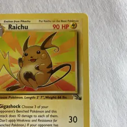 Raichu 29/62 Fossil Unlimited Non Holo Rare Vintage Pokemon TCG Card - Image 4