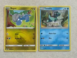 Crimp Error Pokemon Card Lot 2 Cards Bagon Totodile NM - Image 1