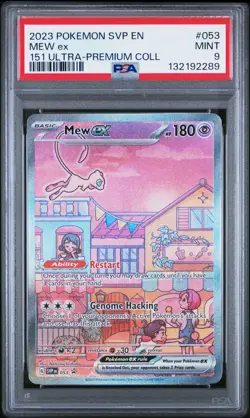 Pokemon TCG 2023 Ultra Premium Collection Mew EX Promo Card #53 PSA 9 Mint - Image 1