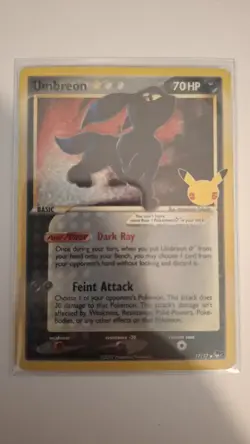 2021 Pokemon TCG Celebrations 17/17 Umbreon Gold Star Holo NM - Image 1