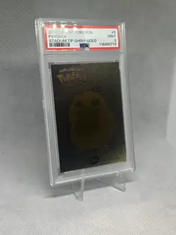 2000 Danone Pokemon PSYDUCK #5 Stadium Tip Shiny *GOLD* PSA-9 - Image 3