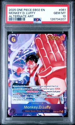 PSA 10 GEM MINT - LUFFY SEC ALT ART - EB02-061 - ONE PIECE ANIME 25TH COLLECTION - Image 1