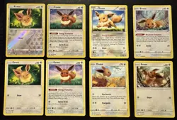 Eevee Pokemon Card Lot Holo/Reverse Holo/Unlimited Collection Cards - Image 1