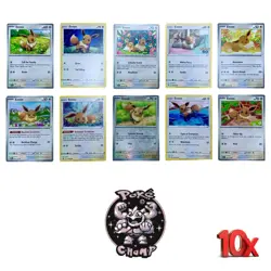 Eevee Collection Lot x10 Common Cards / 1 Reverse Holo Pokemon TCG Bulk - Image 1