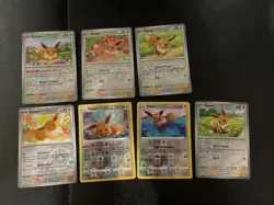 Pokemon Card Tcg Lot of 7x Eevee Reverse Holo Common Cards - Image 1