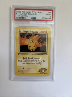 Pokemon Lt. Surge's Pikachu 1st Edition Gym Challenge 2000 PSA 9, 84/132 - Image 1
