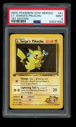 2000 POKEMON GYM CHALLENGE 1ST EDITION LT. SURGE'S PIKACHU 84/132 PSA 9 MINT F - Image 1
