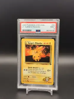 2000 Pokemon Gym Challenge 1st Edition 84/132 LT. Surge's Pikachu PSA 9 MINT - Image 1