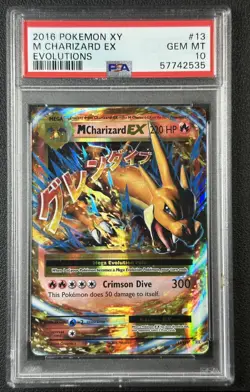 MEGA M CHARIZARD EX PSA 10 2016 POKEMON XY EVOLUTIONS #13/108 HOLO GEM MINT 2535 - Image 1