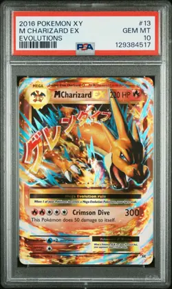M CHARIZARD EX - 13/108 - POKEMON XY EVOLUTIONS 2016 MEGA - PSA 10 GEM MINT - Image 1
