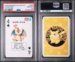 PSA 10 GEM MINT 1998 POKEMON YELLOW VERSION PLAYING CARDS #006 CHARIZARD POP 18 - Image 1