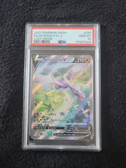 2022 POKEMON SWORD & SHIELD LOST ORIGIN #180 FULL ART/AERODACTYL V PSA 10 - Image 1