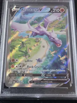 2022 POKEMON SWORD & SHIELD LOST ORIGIN #180 FULL ART/AERODACTYL V PSA 10 - Image 3