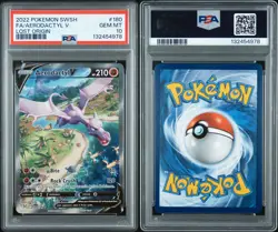 Aerodactyl V PSA 10 Pokemon Card 180/196 Lost Origin Full Art 2022 Gem Mint - Image 3