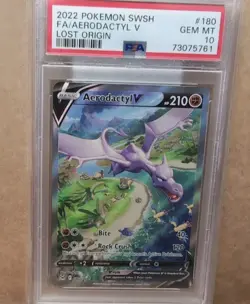 Aerodactyl V Full Art #180 Lost Origin PSA 10 Gem Mint Pokemon Card - Image 1