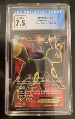 CGC 7.5 Umbreon EX 2016 XY Fates Collide 119/124 Ultra Rare Holo Pokemon Card - Image 1