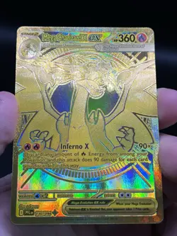 Pokemon TCG Gold Hyper Rare Mega Charizard X EX 130/094 Phantasmal Flames NM - Image 3