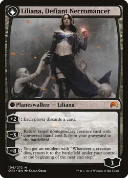 MTG Liliana, Heretical Healer // Liliana, Defiant Necromancer - Magic Origins - Image 2