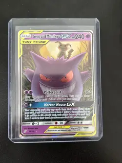 Pokemon Gengar & Mimikyu GX Ultra Rare Holo TAG TEAM 53/181 Sm-Team Up Card - Image 1
