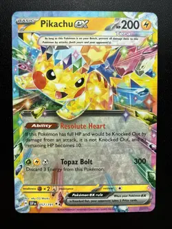 FREE SHIPPING Pokemon Pikachu EX Double Rare Holo Card 057/191 Surging Sparks Nm - Image 1