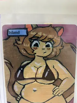 Magic MTG Altered Painted Island Land Squirrel Girl Anime Girl - Image 4