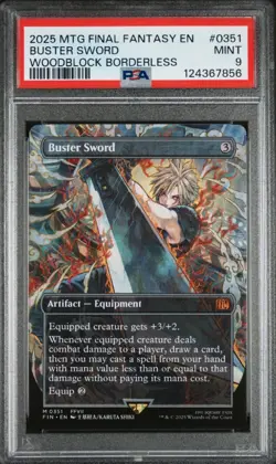 2025 Magic The Gathering Final Fantasy #0351 Buster Sword Borderless PSA 9 MINT - Image 1