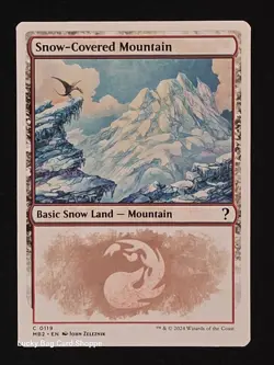 Snow-Covered Mountain (White Border) Mystery Booster 2 Regular - Image 1