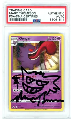 PSA Marc Thompson Pokemon Gengar 057/198 Swsh06: Chilling Reign Holo (w/Doodle) - Image 1