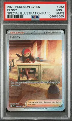 2023 POKEMON SVI EN-SCARLET & VIOLET 252 PENNY SPECIAL ILLUSTRATION RARE PSA 9 - Image 1